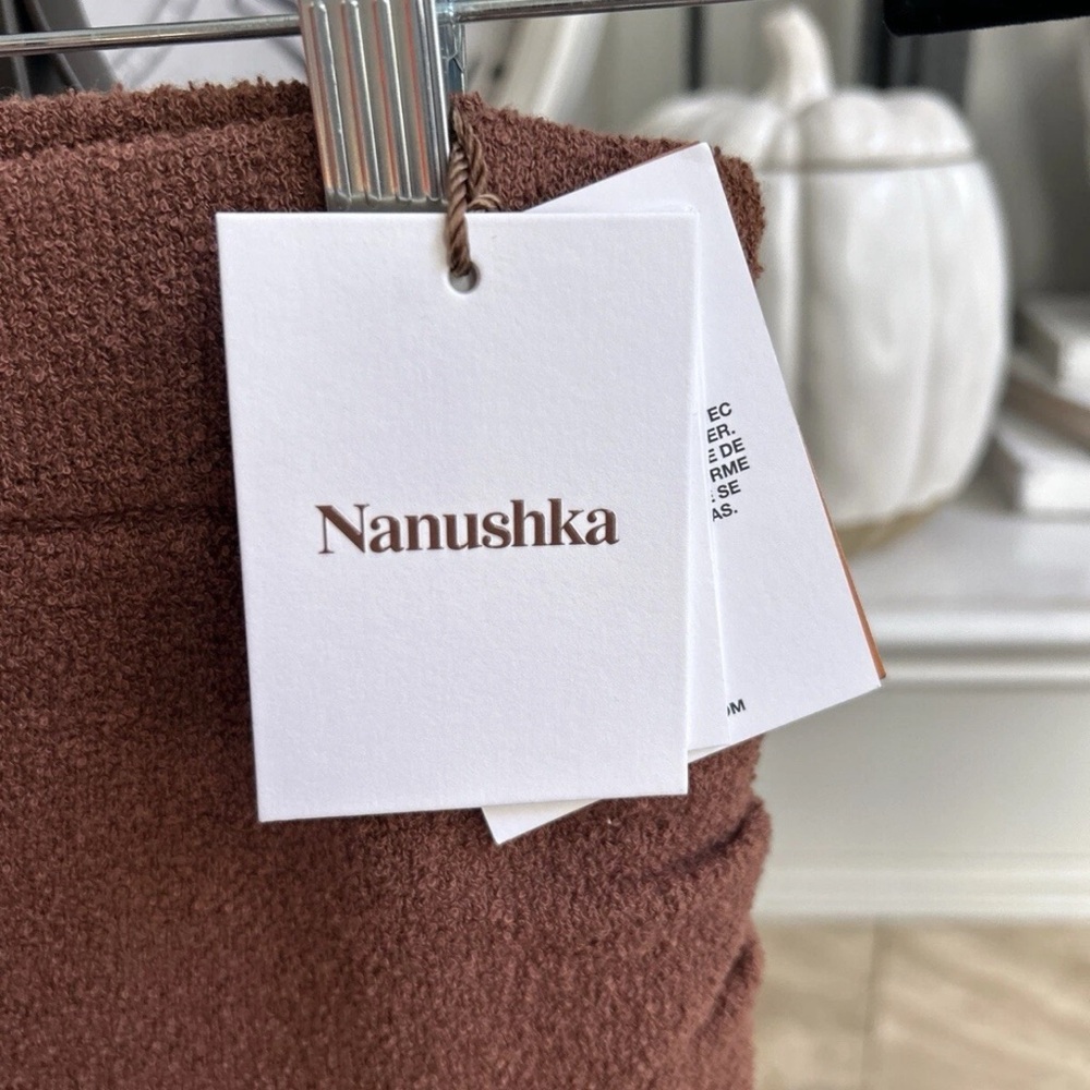 BNWT NANUSHKA $370 Ainsley Mock Wrap Midi Skirt Boucle Fabric in Nutmeg S - Picture 5 of 6